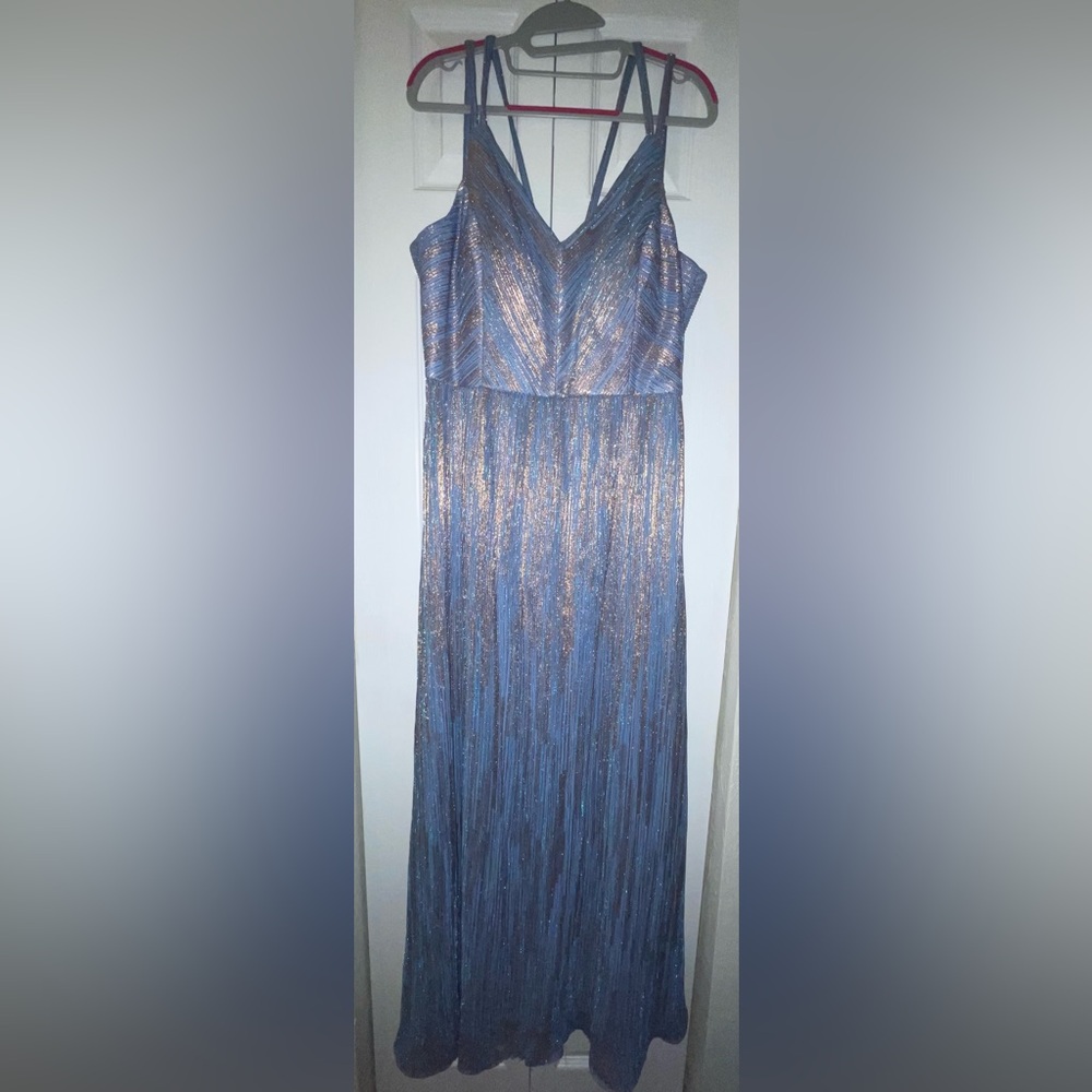 Night Way Collections Blue Spaghetti Strap Sundress for Prom